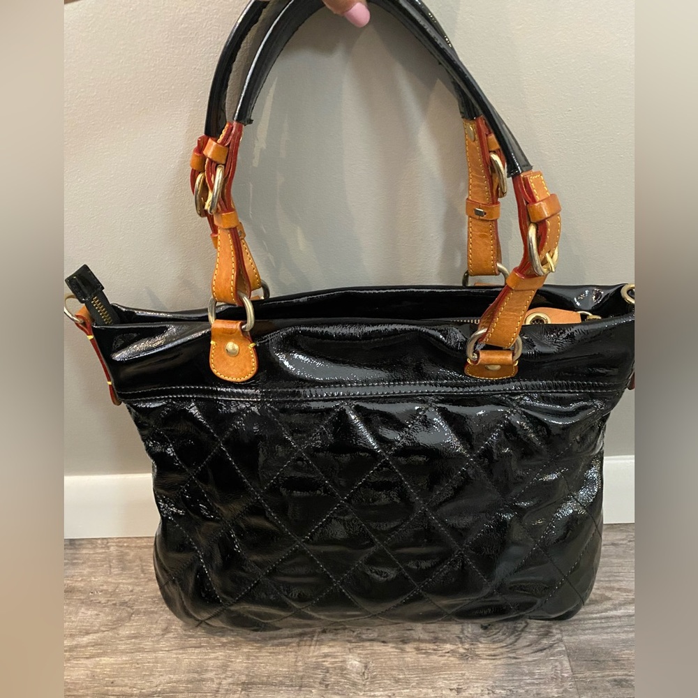 Like New - Cavalcanti Black Patent Leather Should Bag